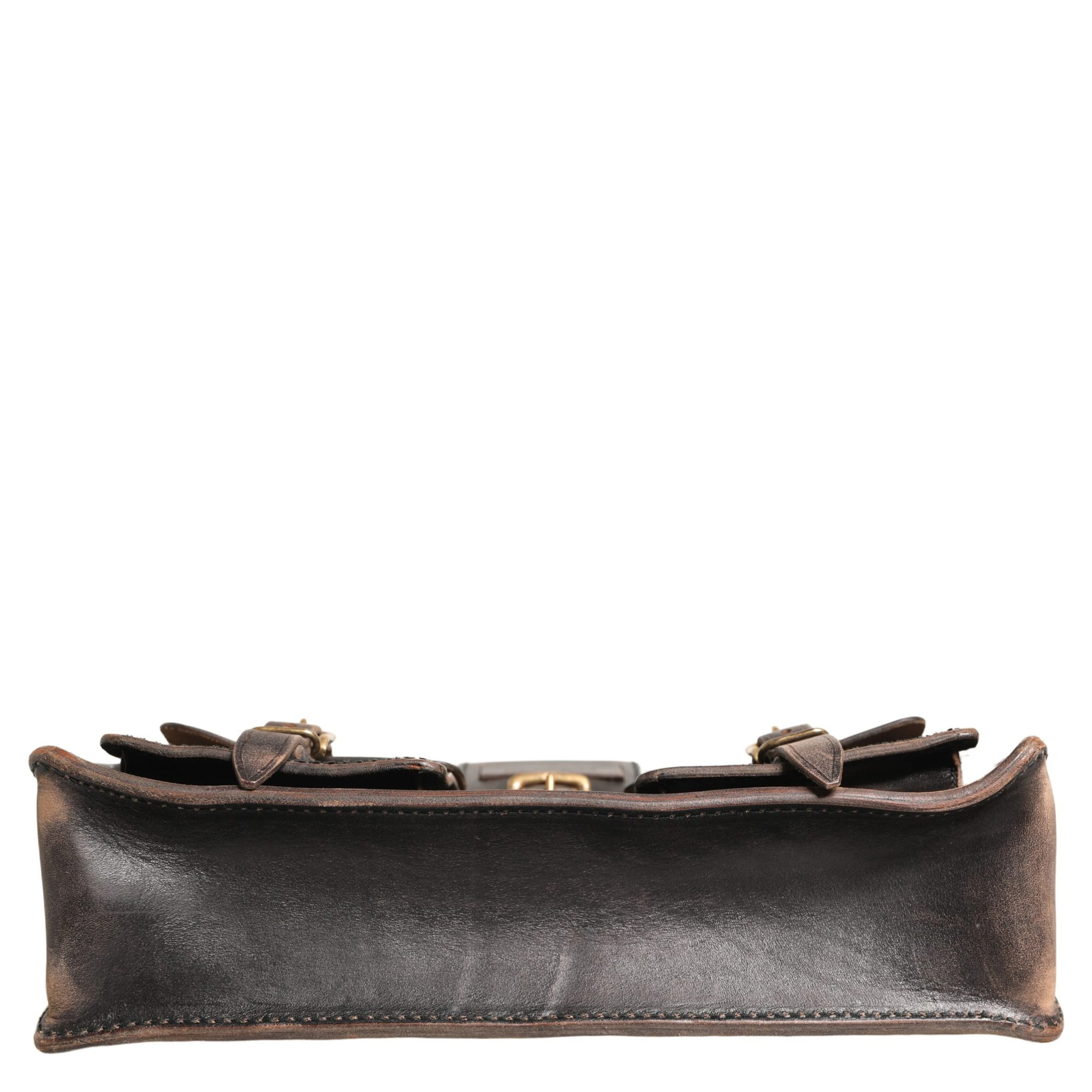 Black Leather Shoulder Satchel Briefcase Men Borse Bag