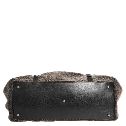 Black Shearling Leather Messenger Shoulder Men Borse Bag