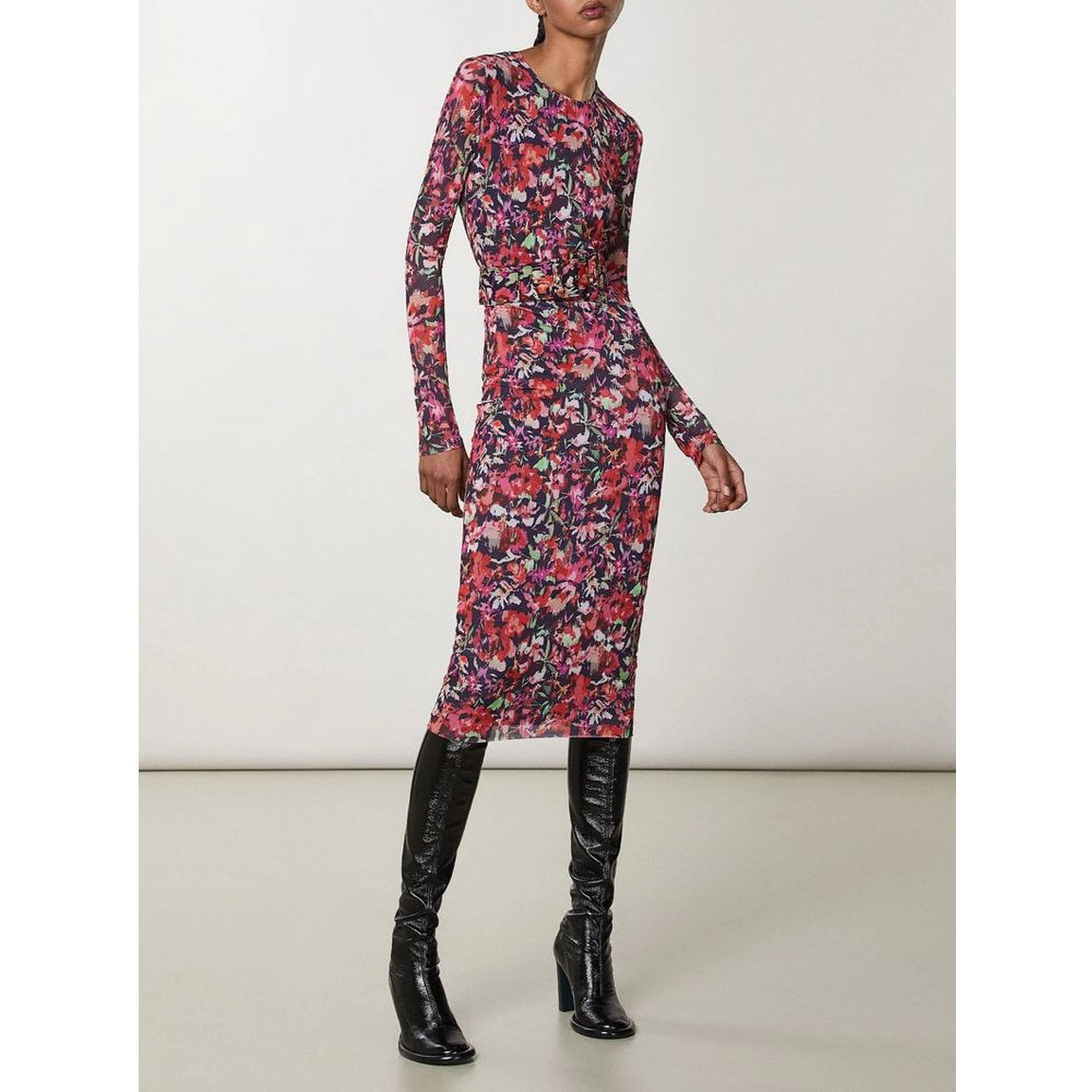 Red Polyester Casual Dress
