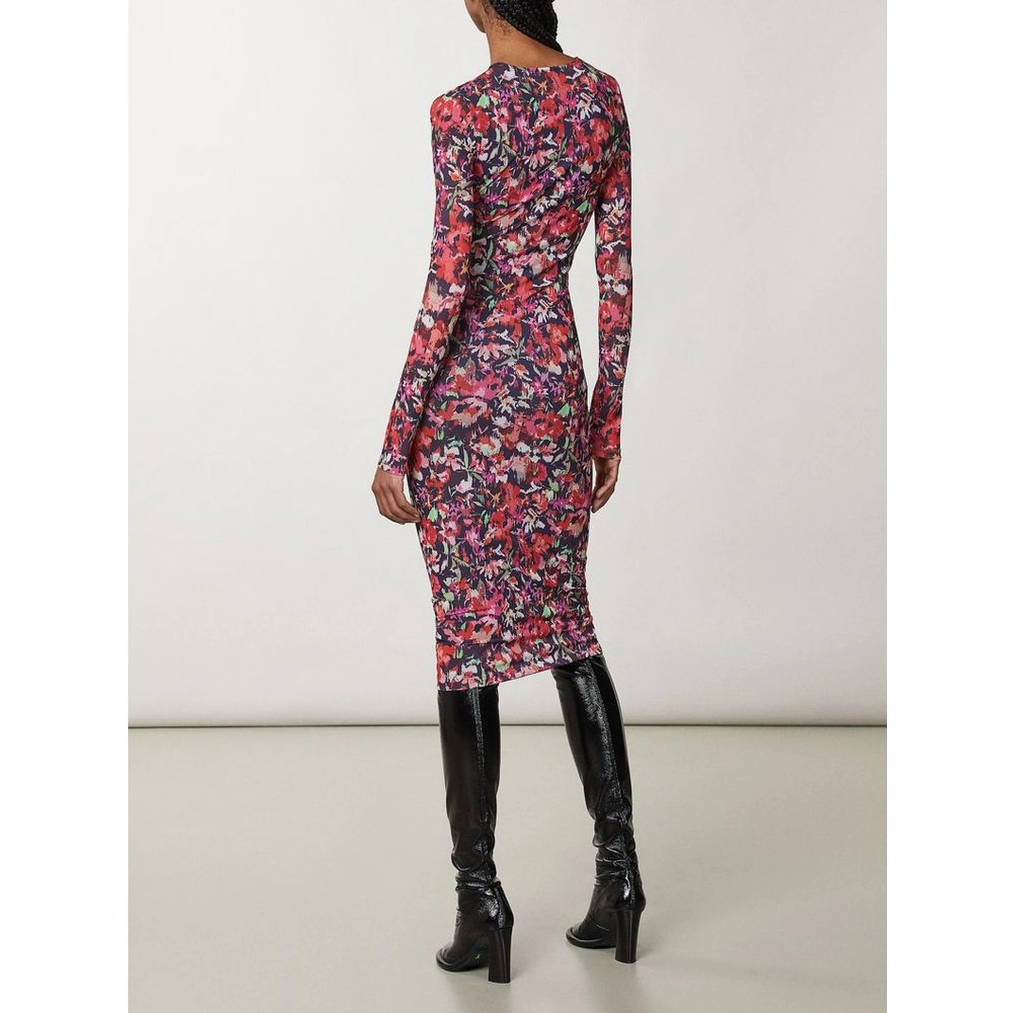 Red Polyester Casual Dress
