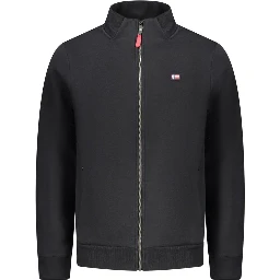 Black Cotton Men Sweatshirt