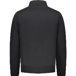 Black Cotton Men Sweatshirt