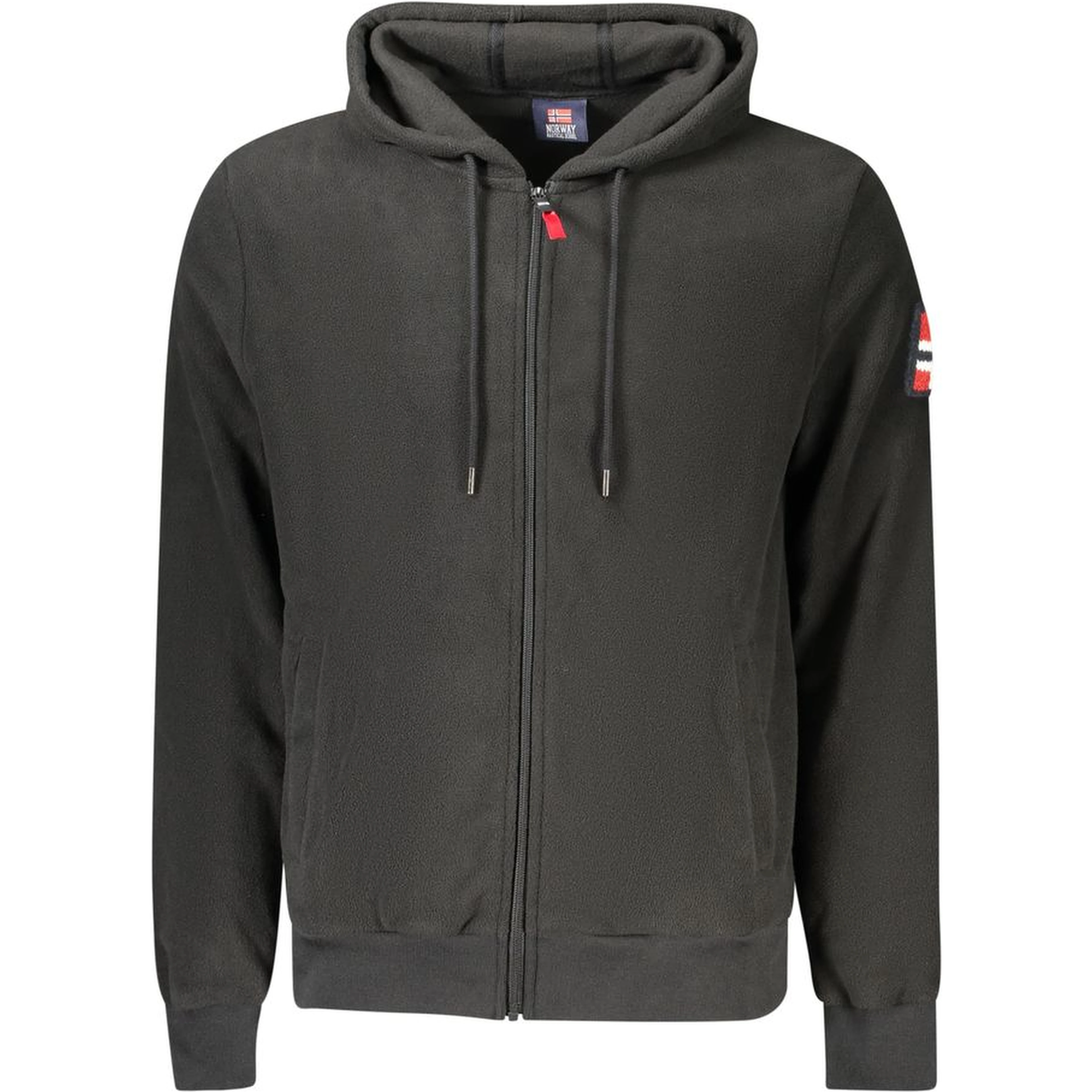Black Polyester Men Sweatshirt