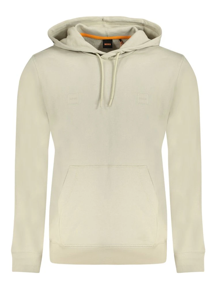 Beige Cotton Men Sweatshirt