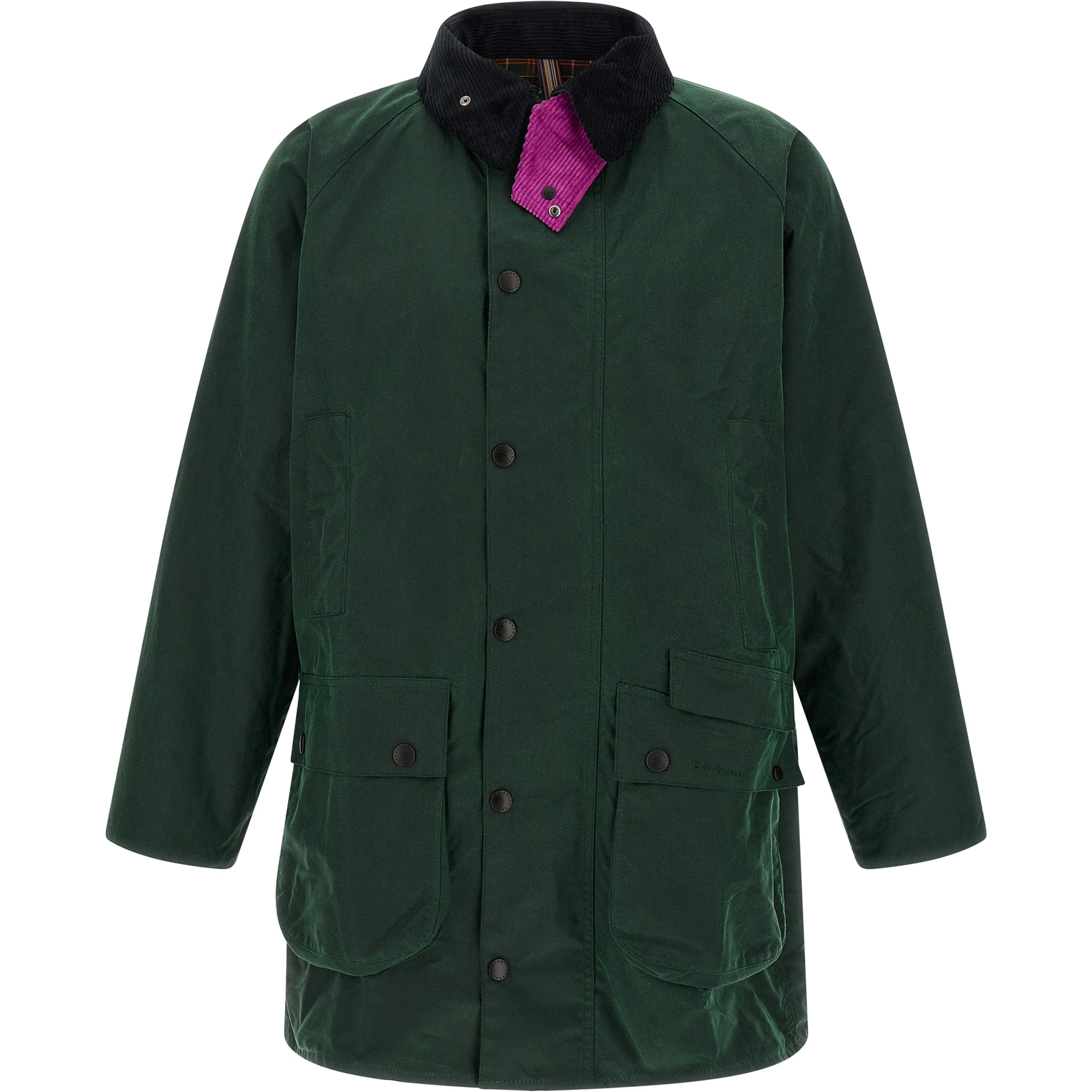 Bicolor Cotton Full-Length Jacket