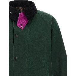 Bicolor Cotton Full-Length Jacket