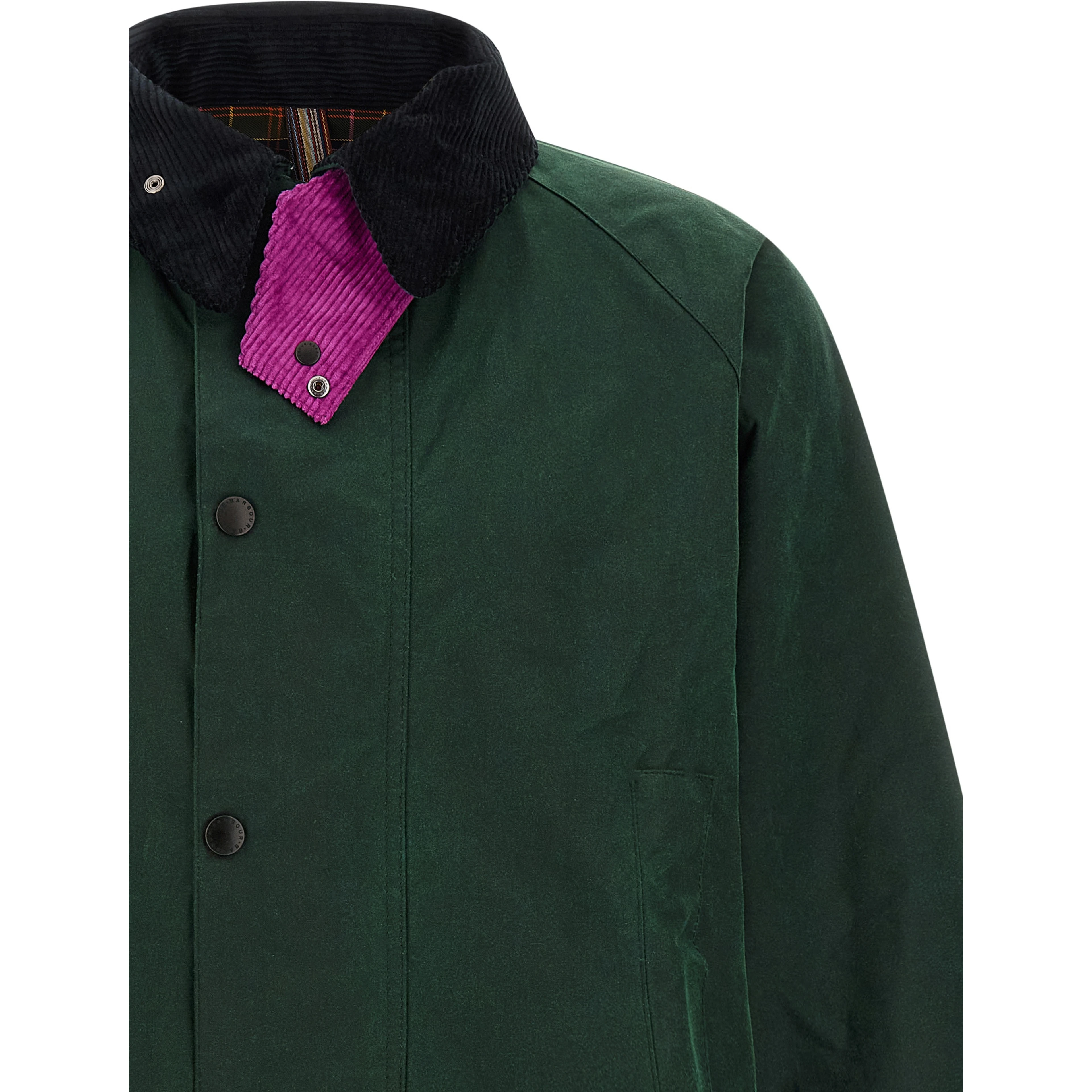 Bicolor Cotton Full-Length Jacket