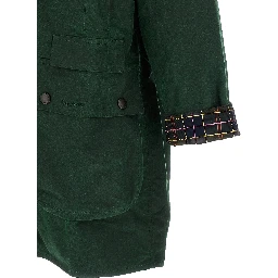 Bicolor Cotton Full-Length Jacket