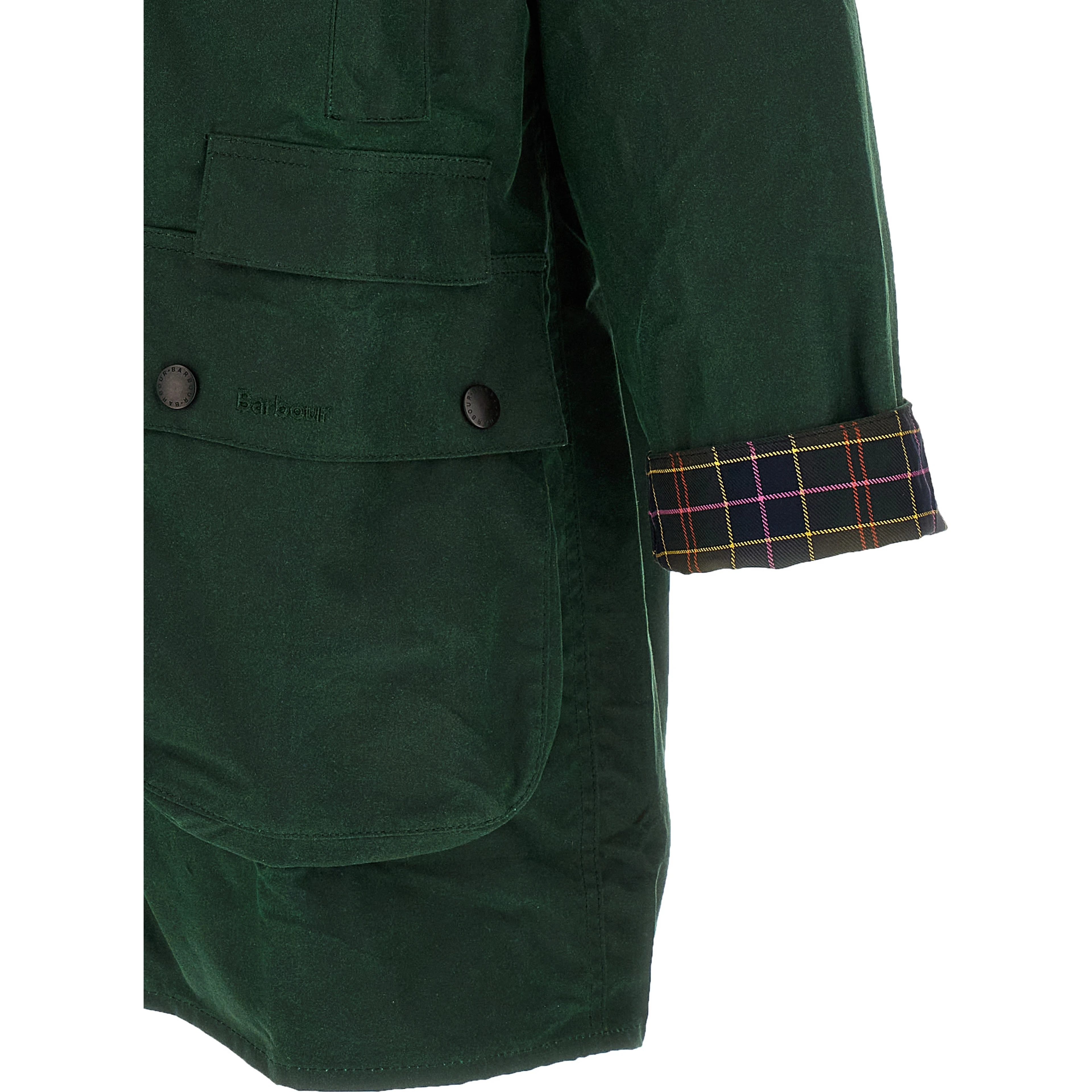 Bicolor Cotton Full-Length Jacket
