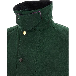 Bicolor Cotton Full-Length Jacket