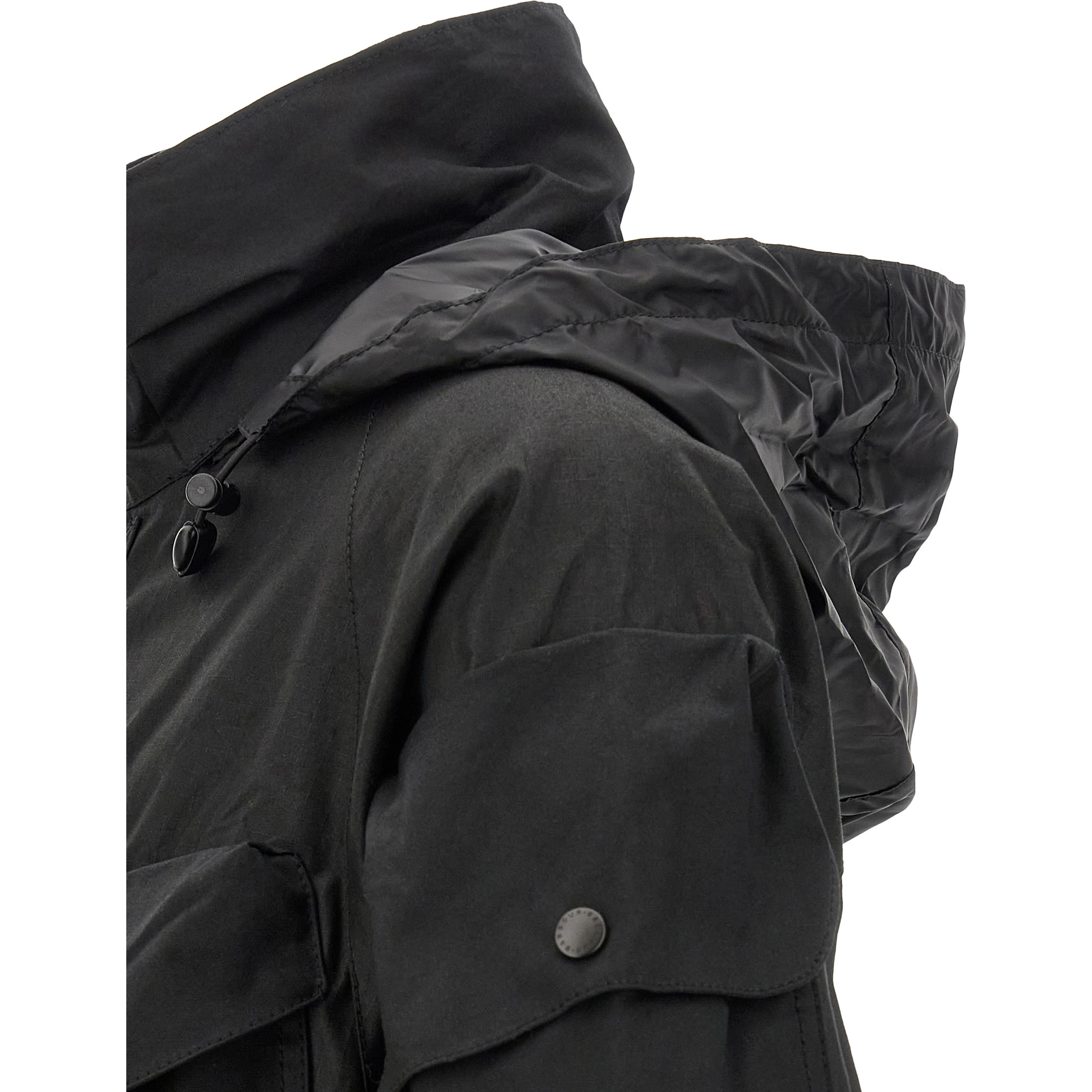Black Cotton Shell Jacket