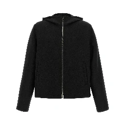 Black Virgin Wool Full-Length Jacket