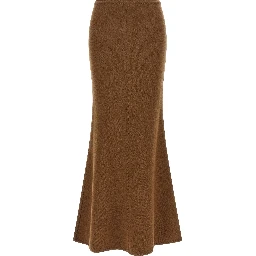 Brown Virgin Wool Mini Skirt