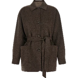 Multicolor Cashmere Full-Length Jacket