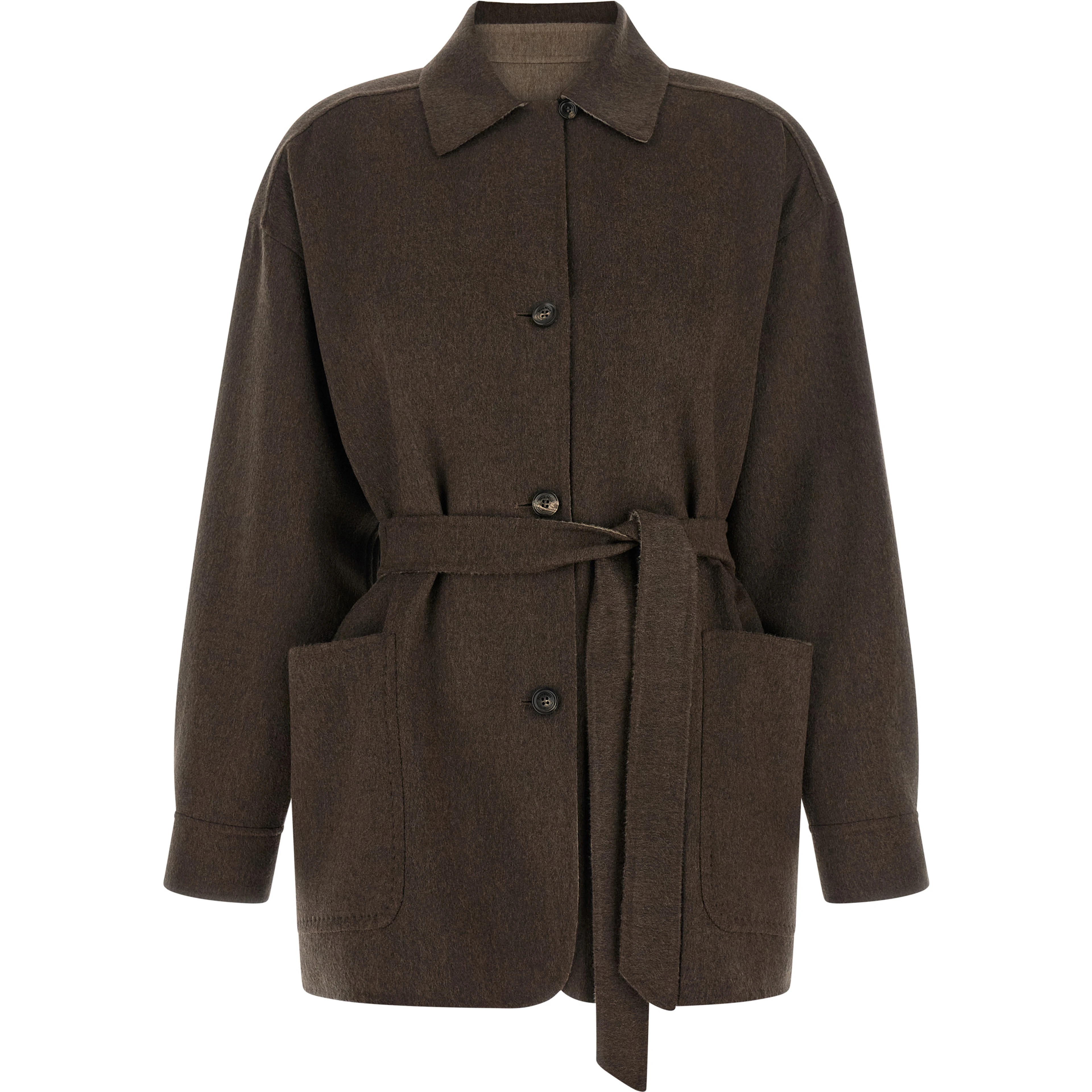 Multicolor Cashmere Full-Length Jacket
