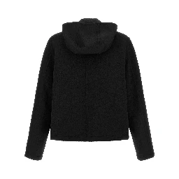Black Virgin Wool Full-Length Jacket