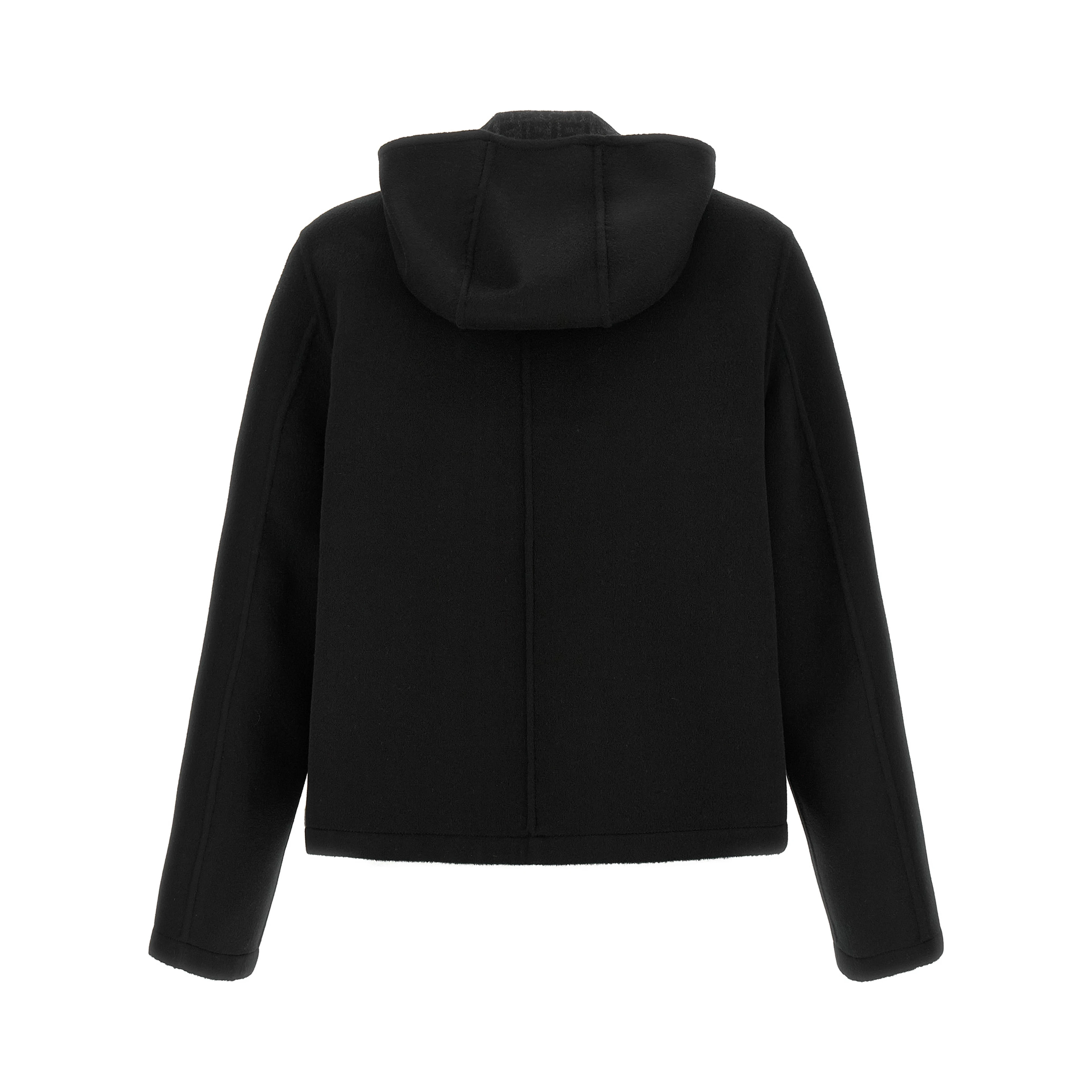 Black Virgin Wool Full-Length Jacket