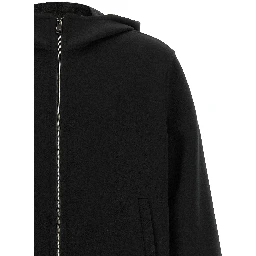 Black Virgin Wool Full-Length Jacket
