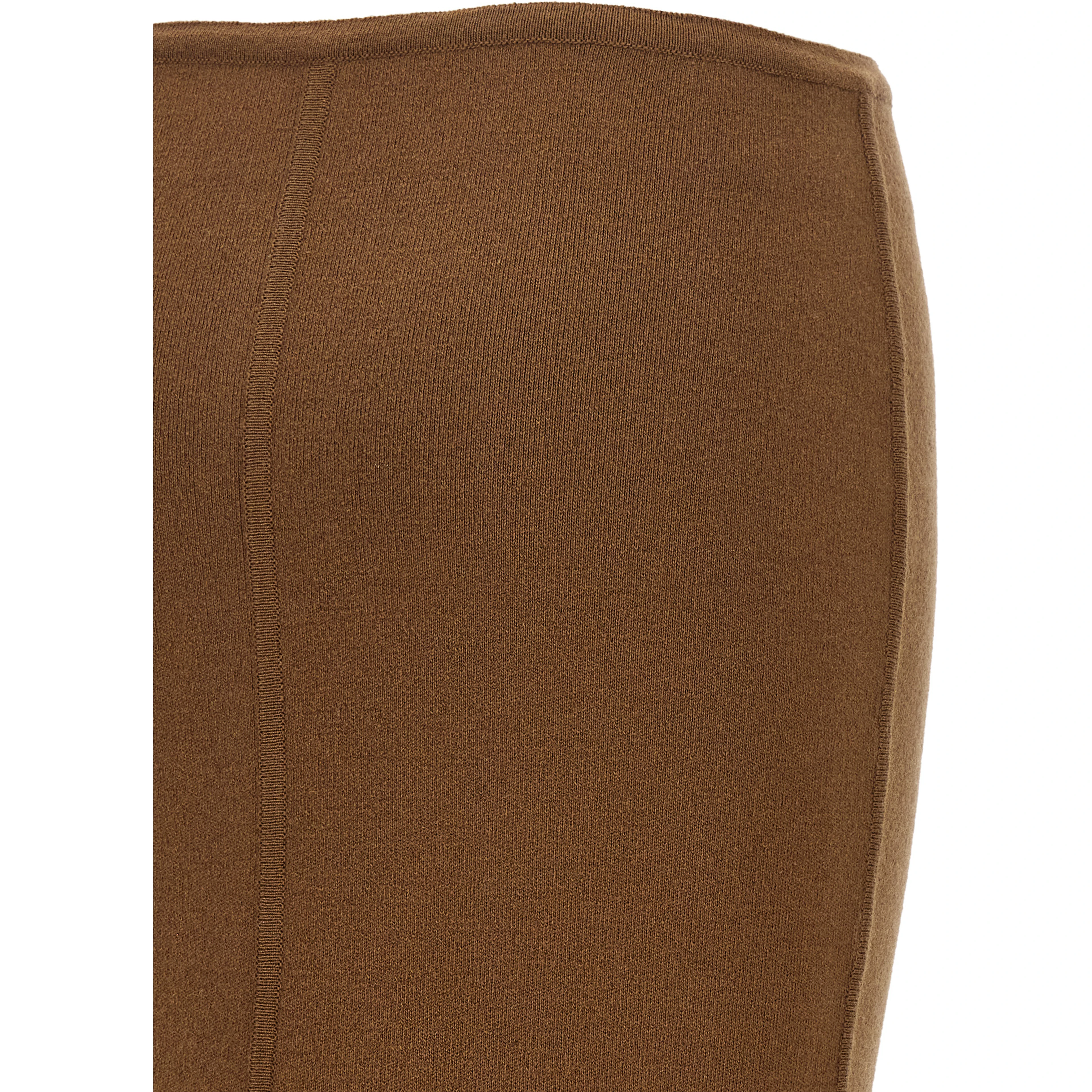 Brown Virgin Wool Mini Skirt