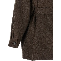 Multicolor Cashmere Full-Length Jacket