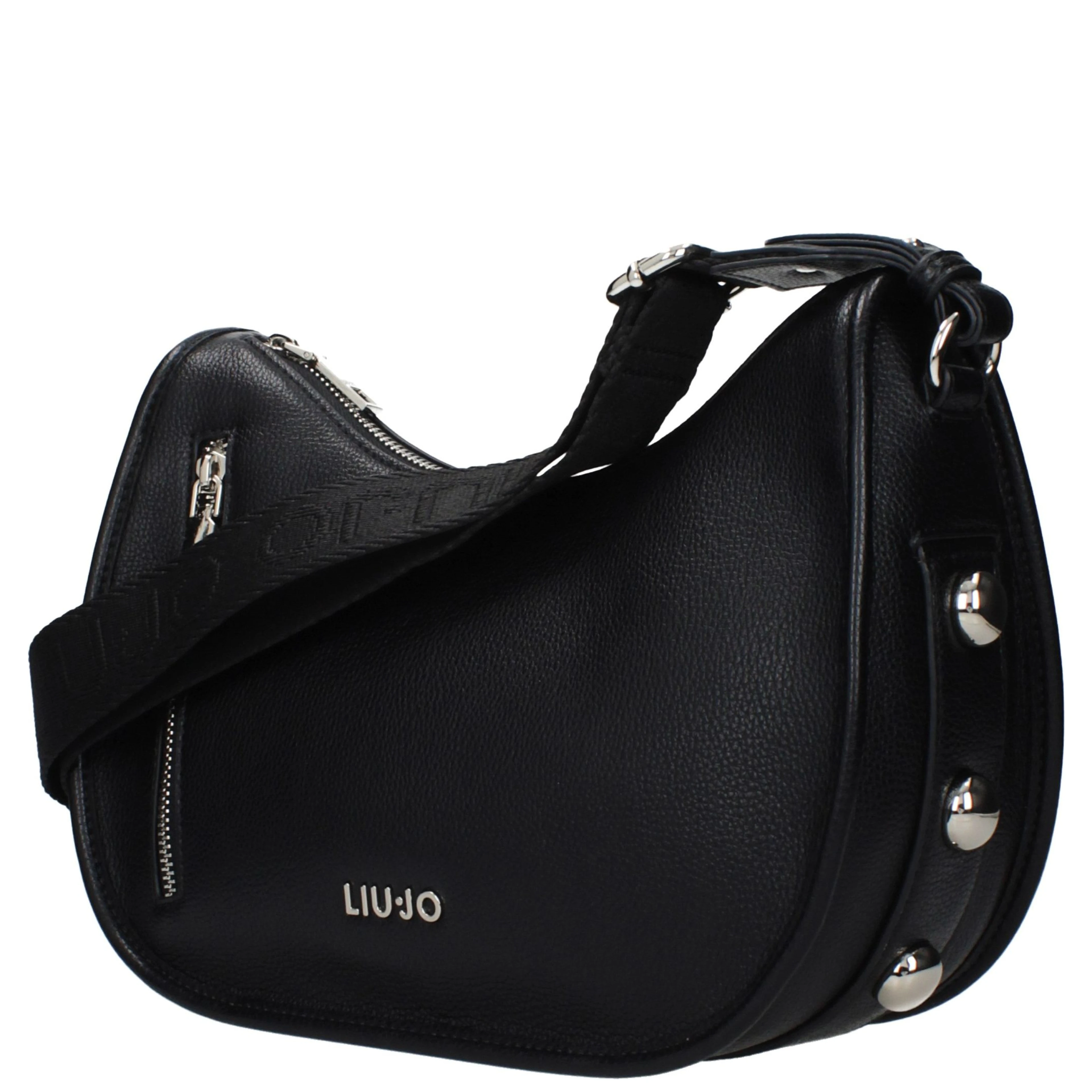 Black Polyester Crossbody Bag