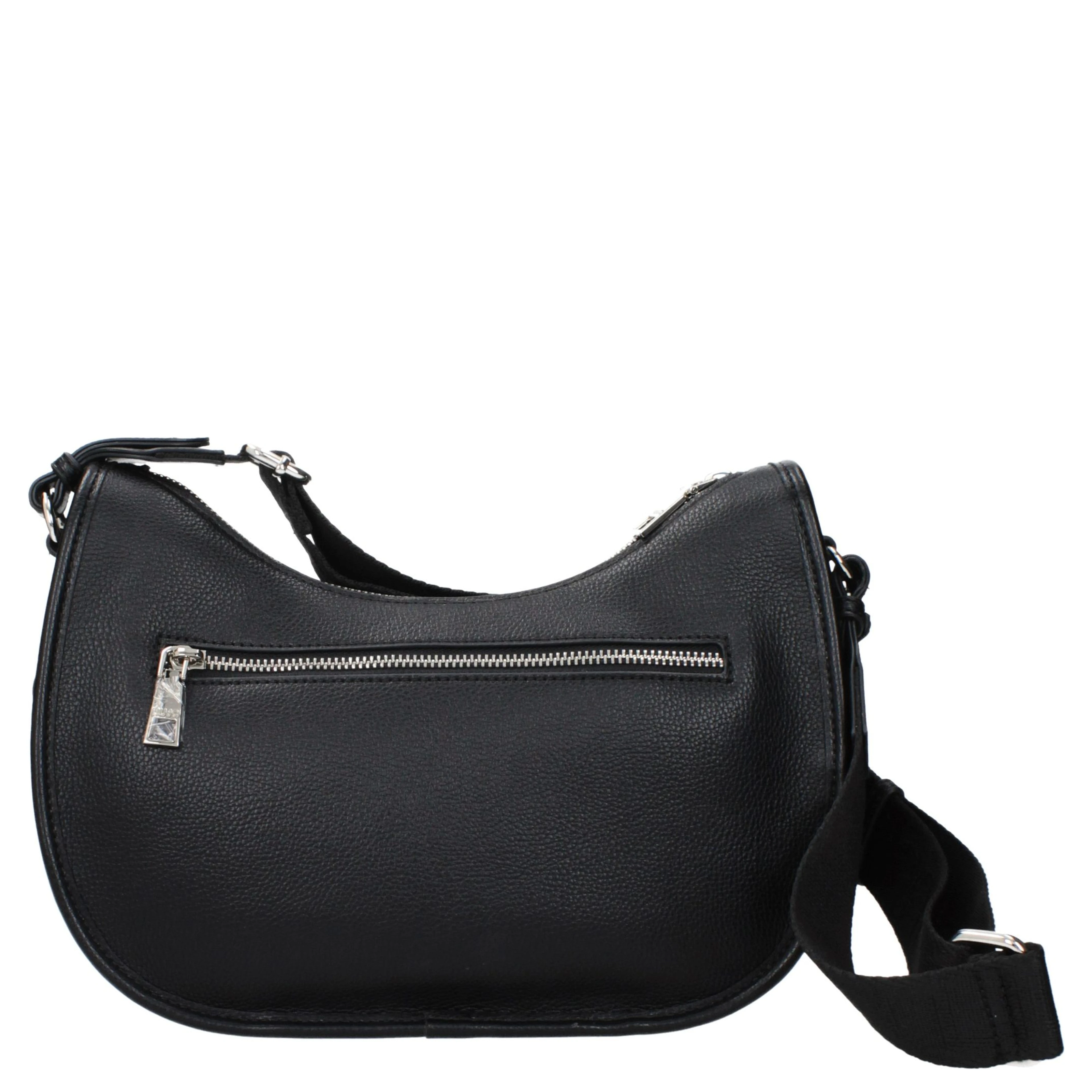 Black Polyester Crossbody Bag