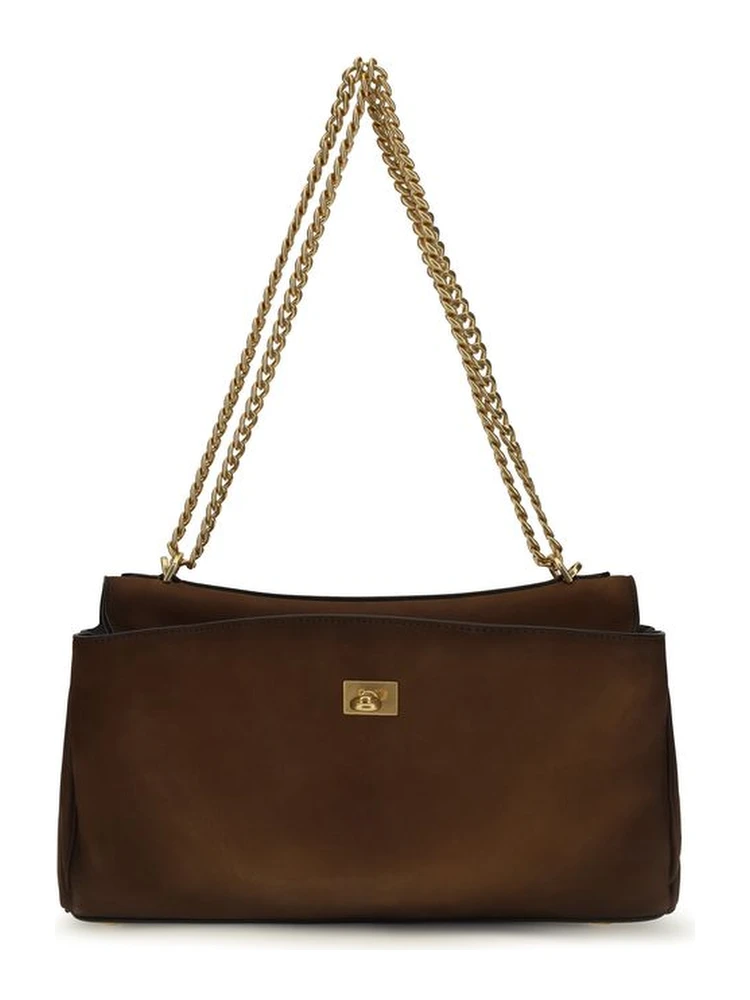Brown Suede Leather Shoulder Bag