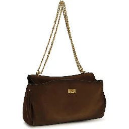 Brown Suede Leather Shoulder Bag