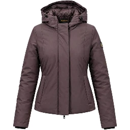 Brown Polyester Full-Length Jacket