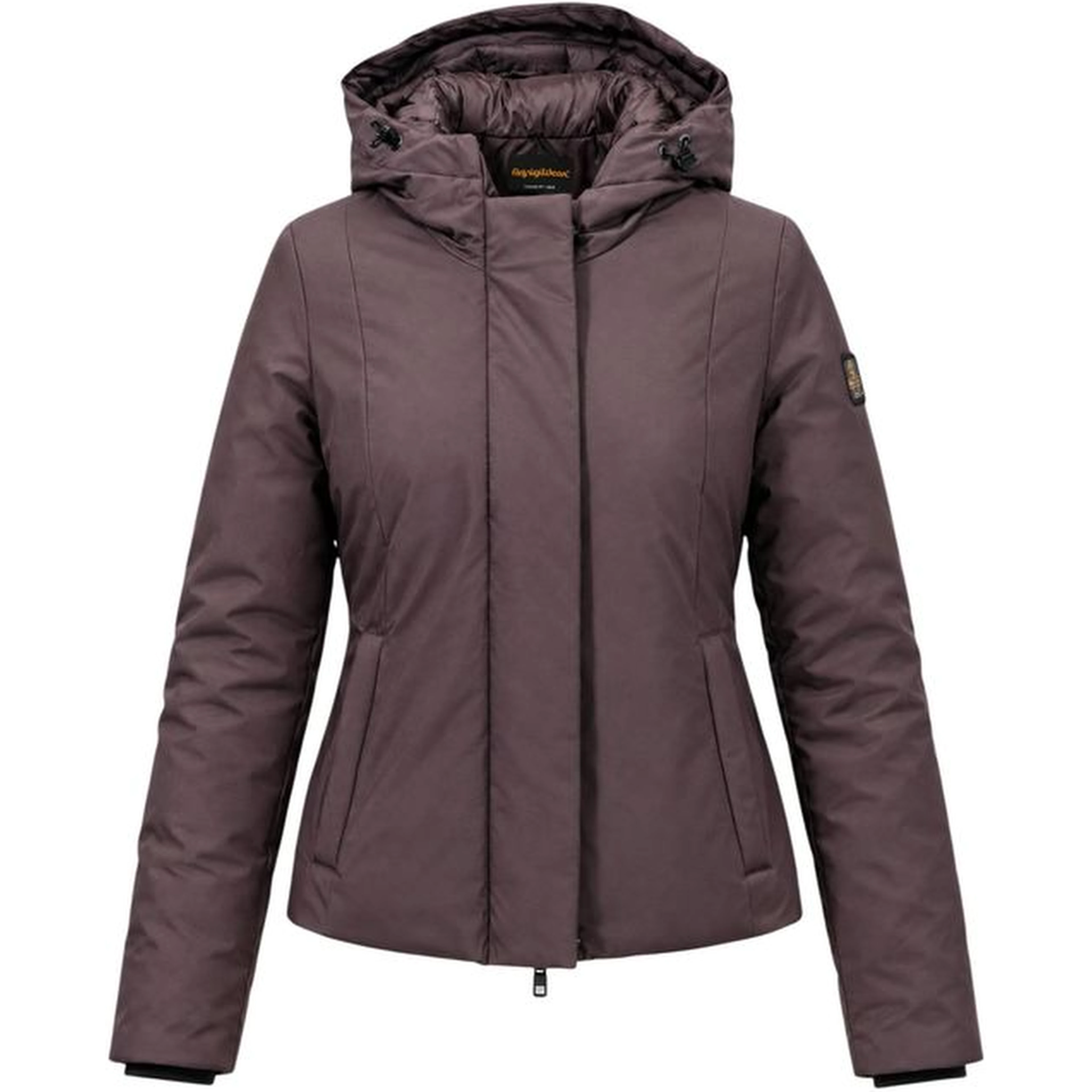 Brown Polyester Full-Length Jacket