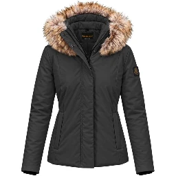 Black Polyester Full-Length Jacket