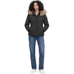 Black Polyester Full-Length Jacket
