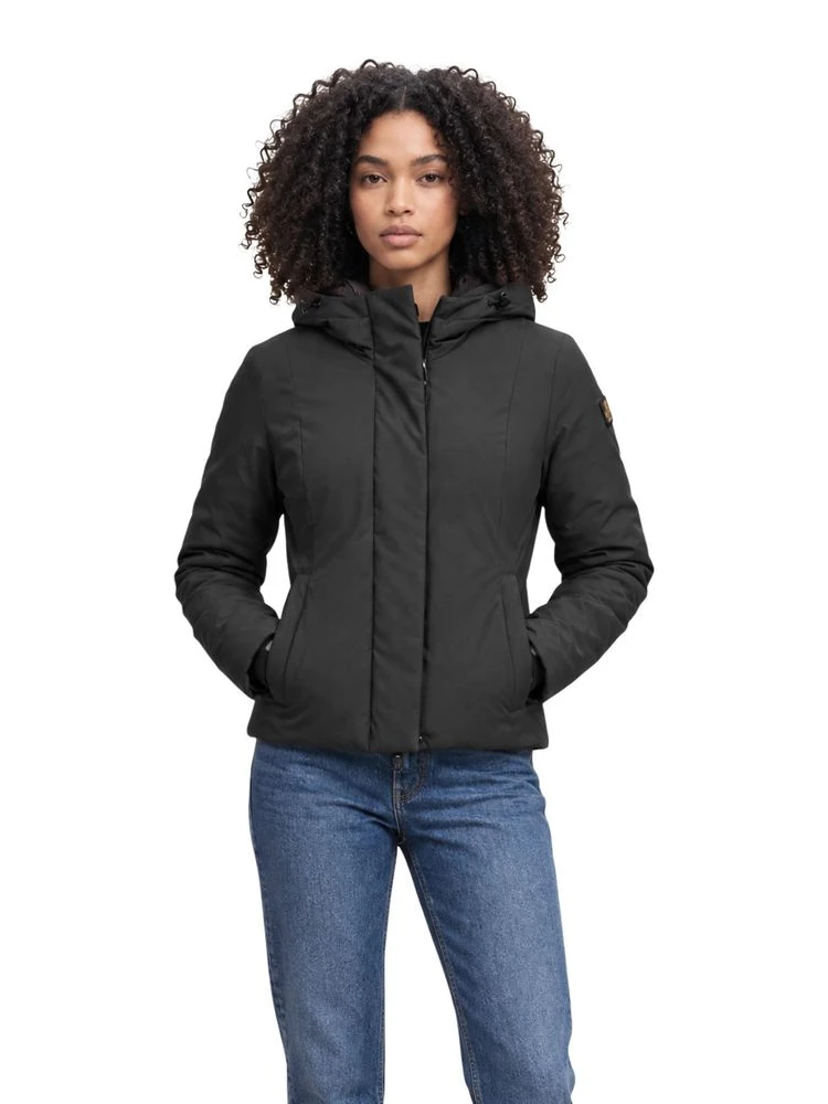 Black Polyester Full-Length Jacket