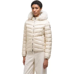 Beige Polyamide Full-Length Jacket
