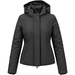 Black Polyester Full-Length Jacket