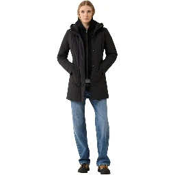 Black Polyester Full-Length Jacket