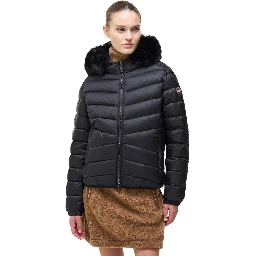 Black Polyamide Full-Length Jacket