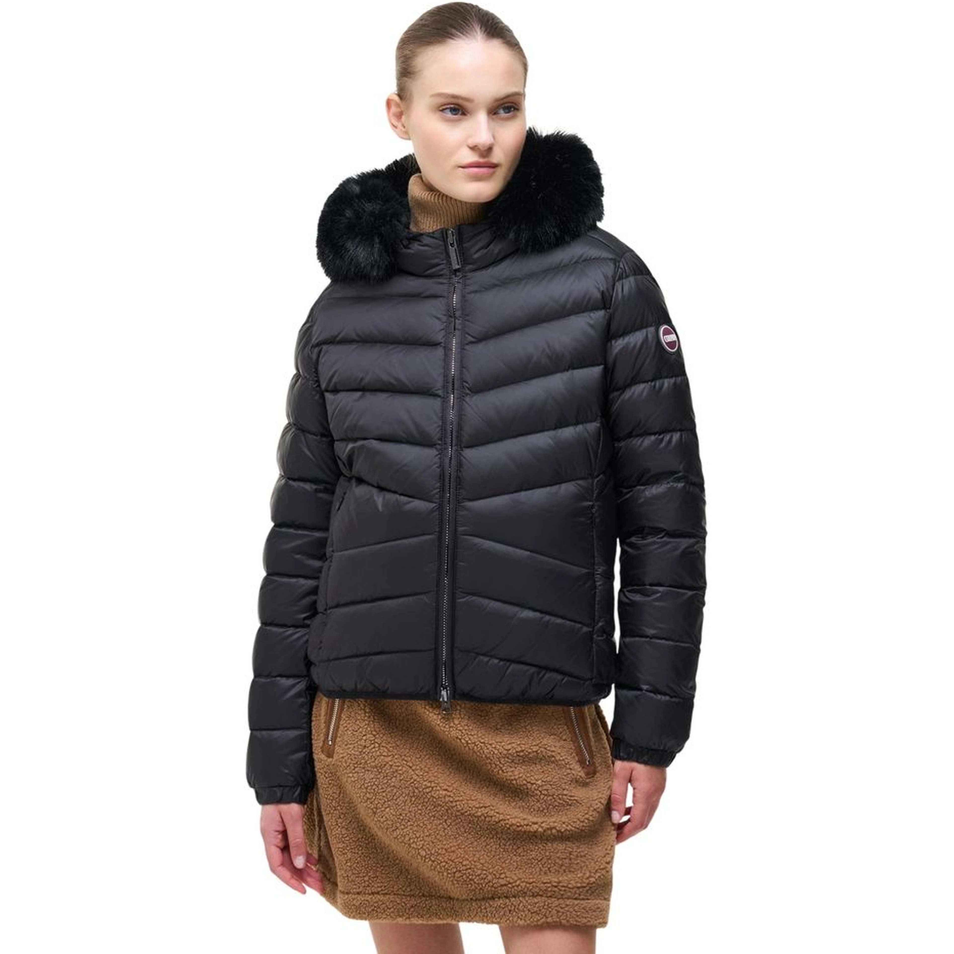 Black Polyamide Full-Length Jacket
