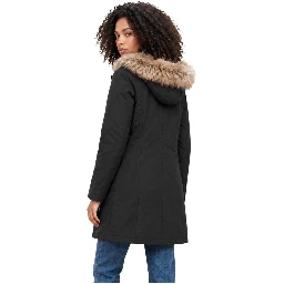Black Polyester Full-Length Jacket