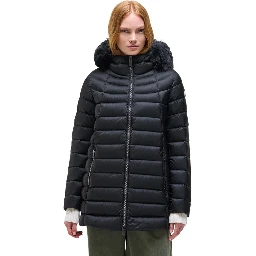 Black Polyamide Full-Length Jacket