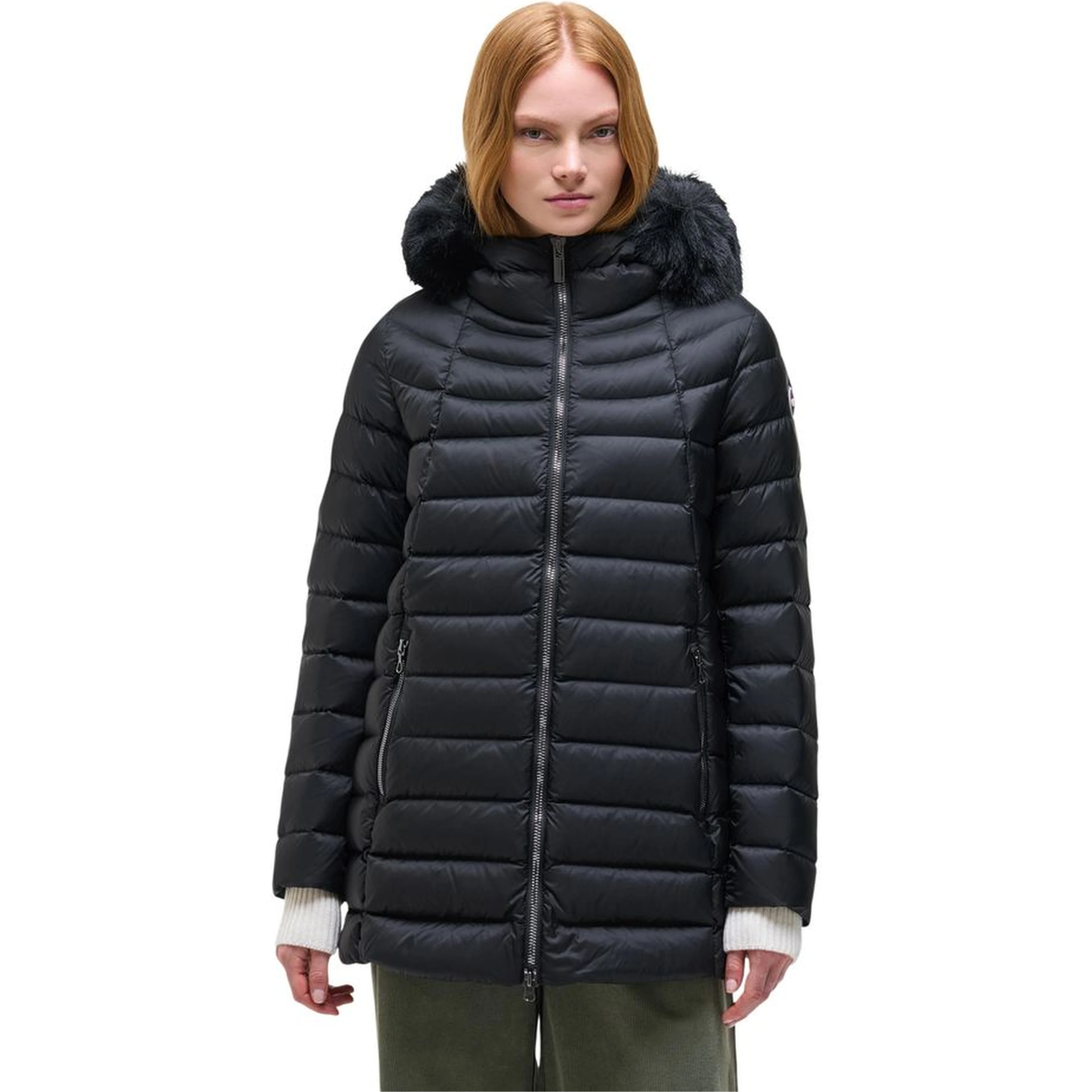 Black Polyamide Full-Length Jacket