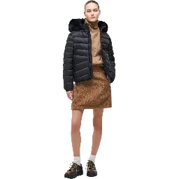 Black Polyamide Full-Length Jacket