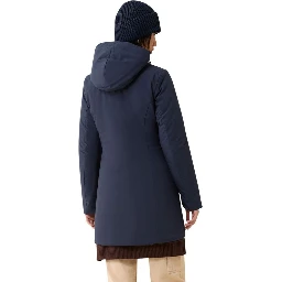 Blue Polyester Full-Length Jacket