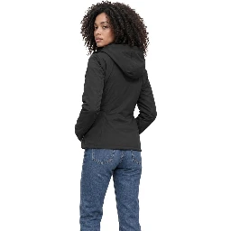 Black Polyester Full-Length Jacket
