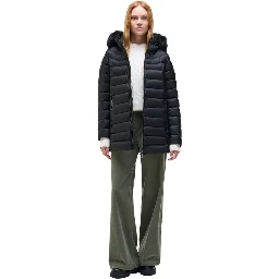 Black Polyamide Full-Length Jacket