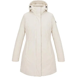 Cream Polyester Full-Length Jacket