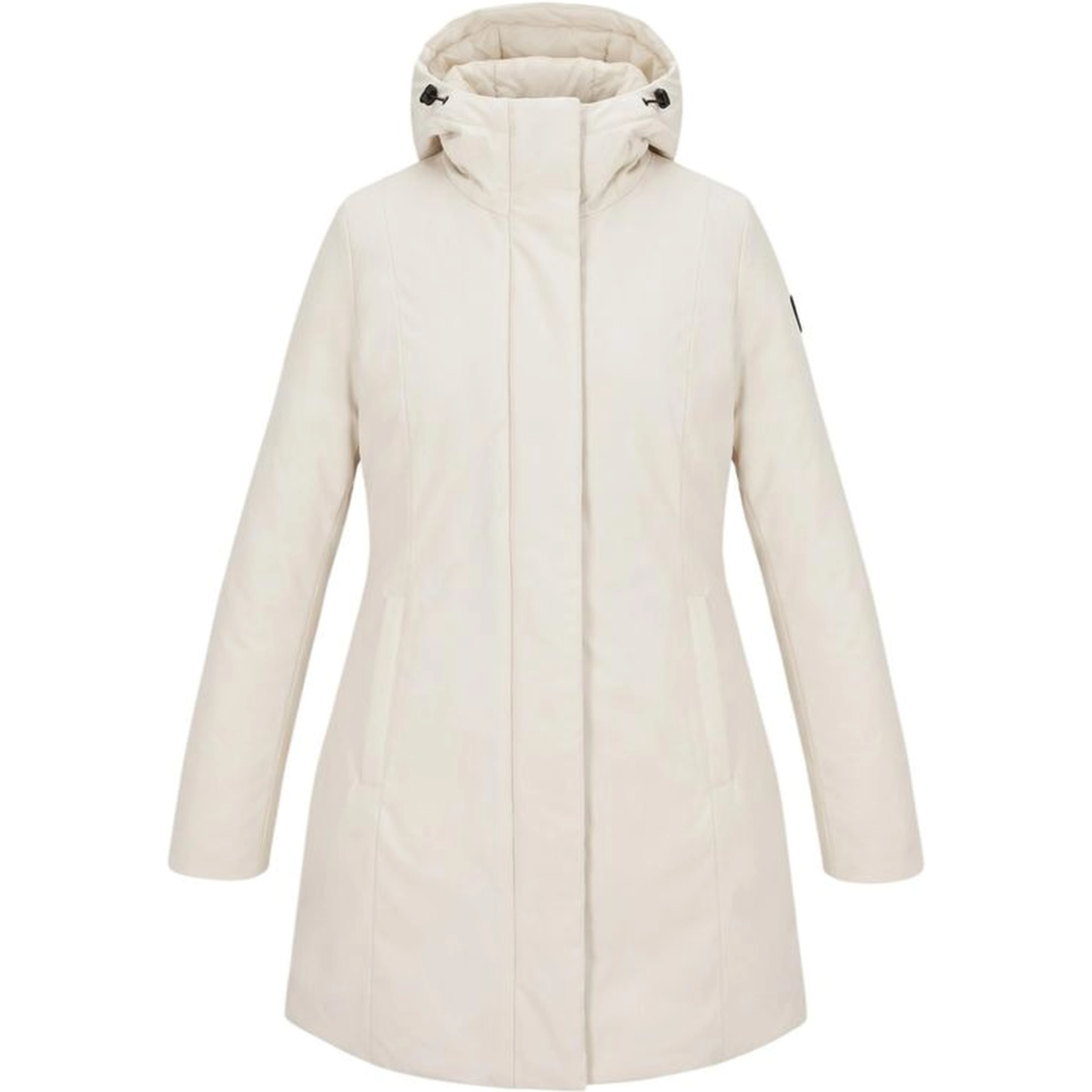 Cream Polyester Full-Length Jacket