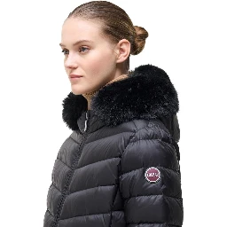 Black Polyamide Full-Length Jacket