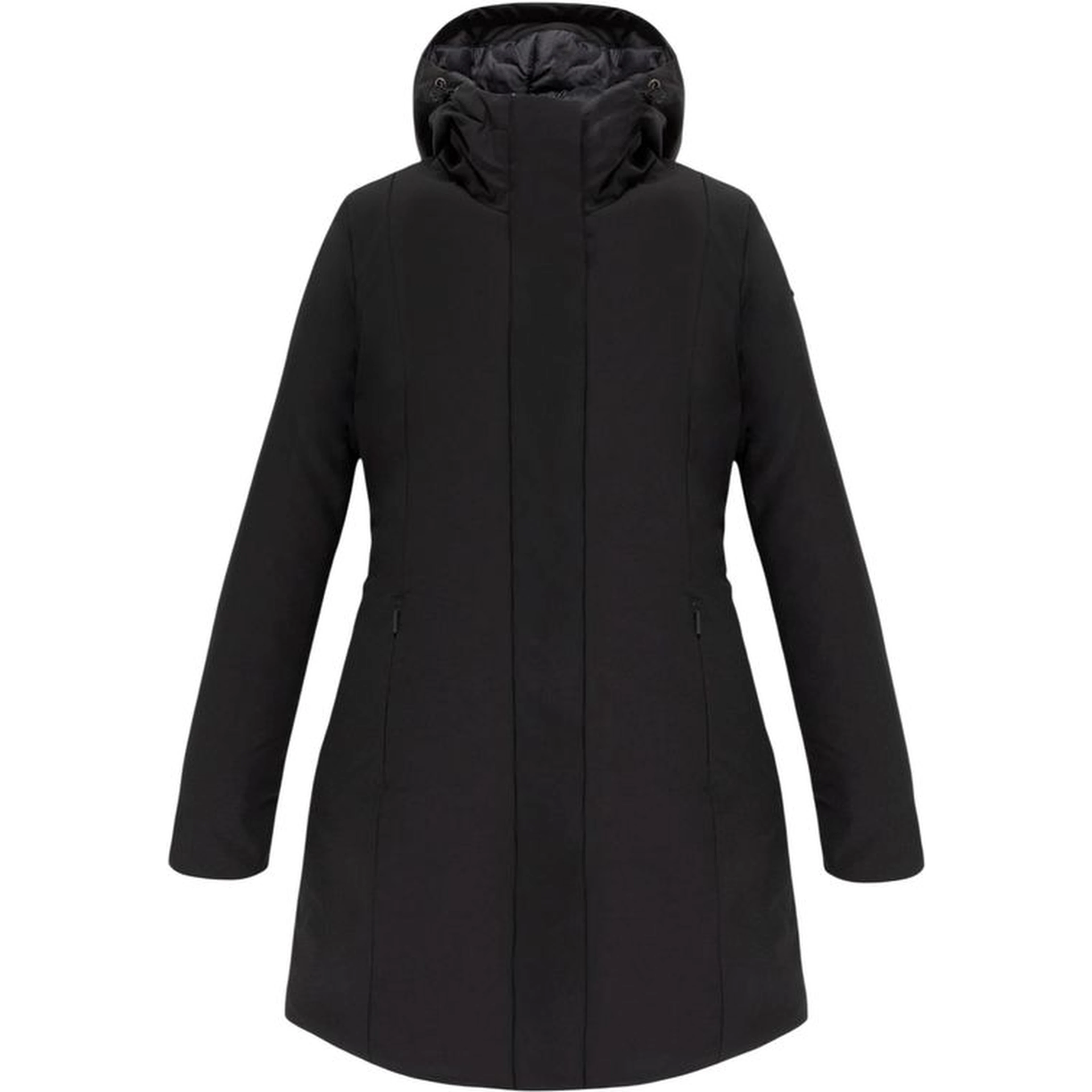 Black Polyester Full-Length Jacket