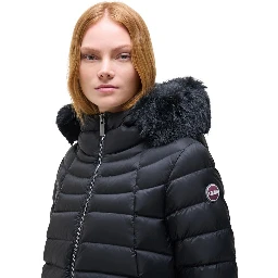 Black Polyamide Full-Length Jacket